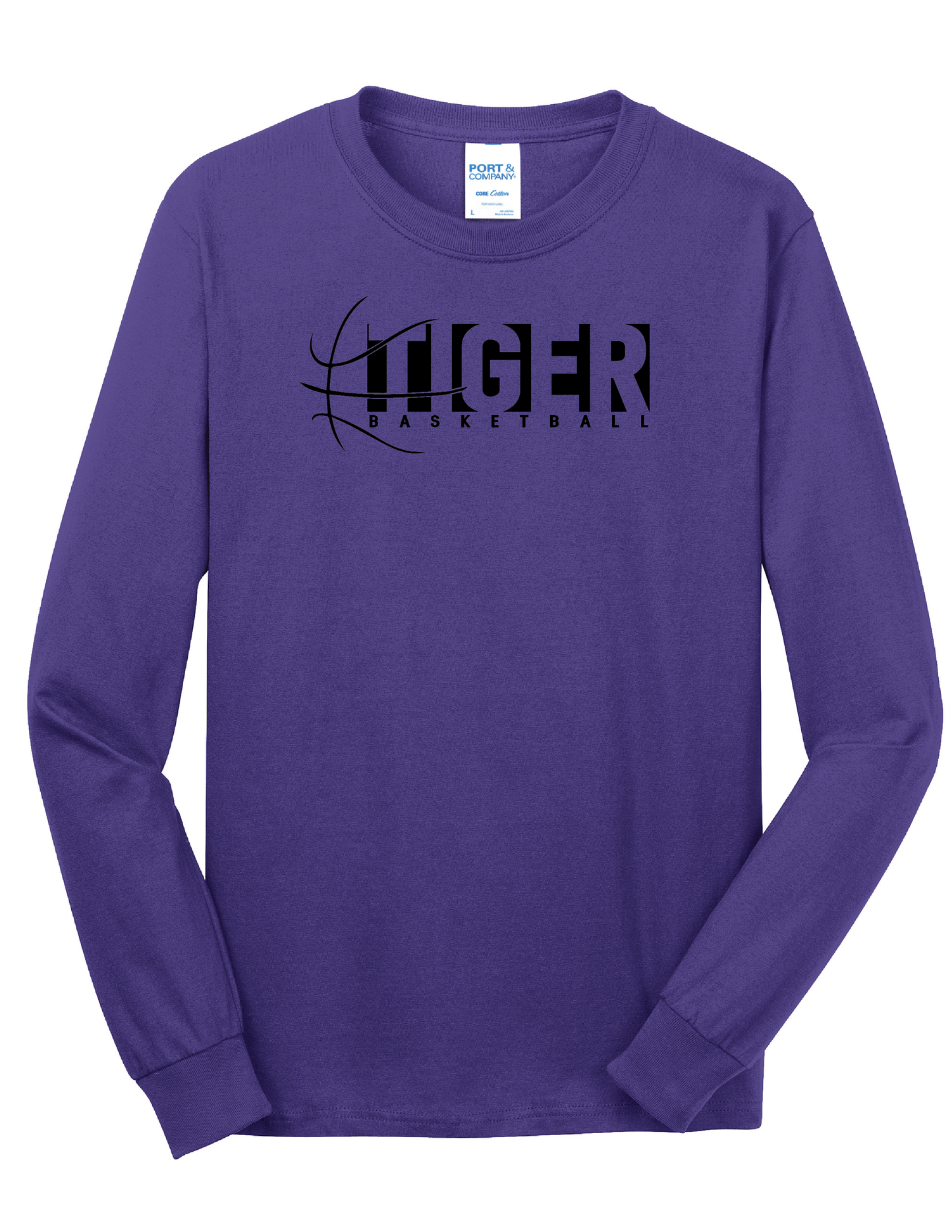 Block Tiger Basketball Long Sleeve Shirt