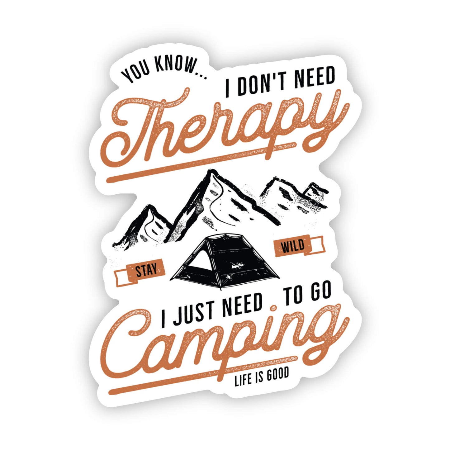 Camping Therapy Sticker