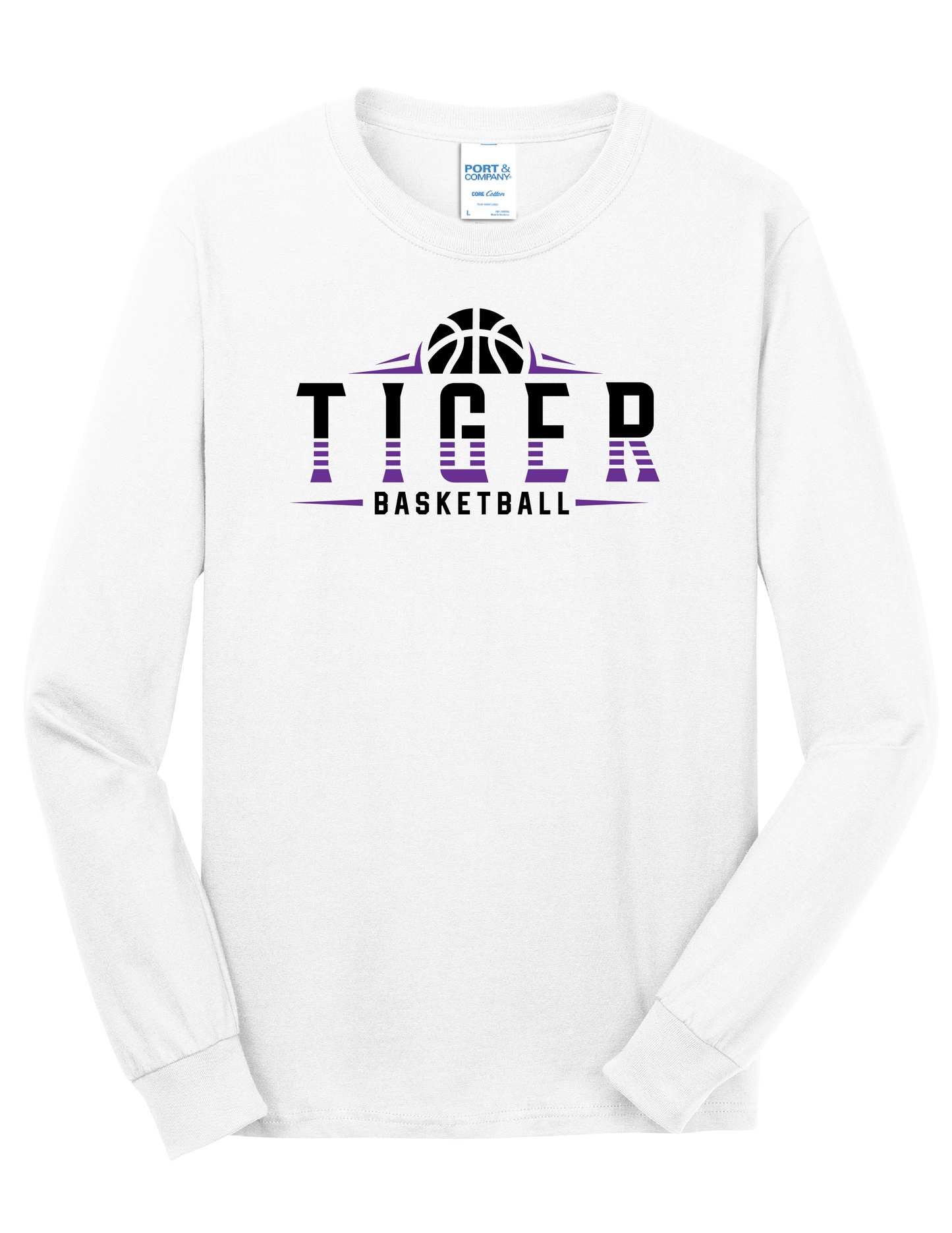 Half Tiger Basketball Long Sleeve Shirt