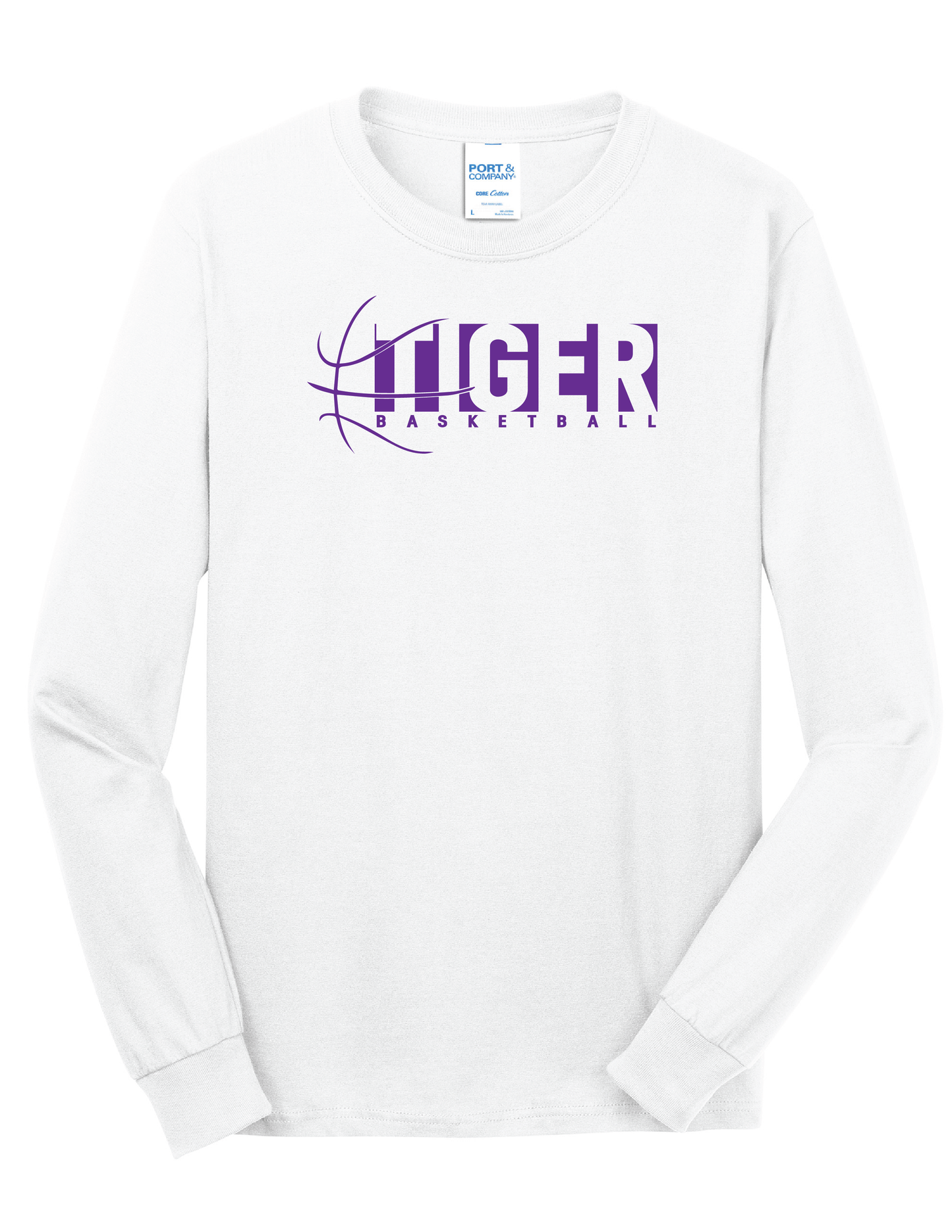 Block Tiger Basketball Long Sleeve Shirt